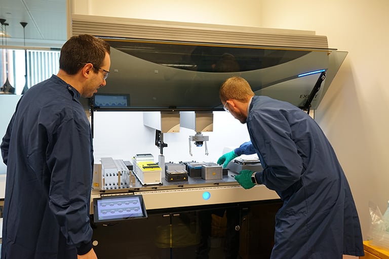 The Binding Site employees prepare samples for analysis