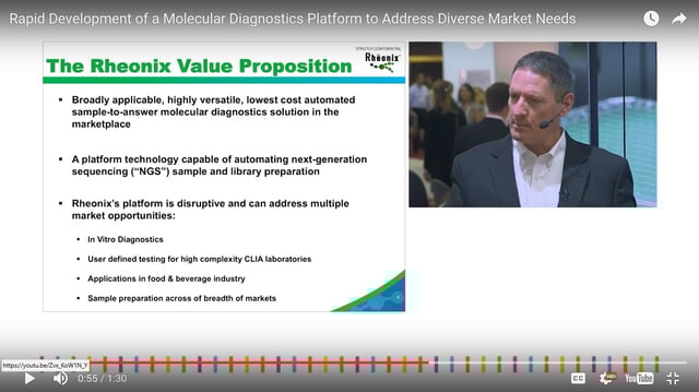 Rheonix presents molecular diagnostics (MDx) applications across multiple markets. Rheonix presents molecular diagnostics (MDx) applications across multiple markets.