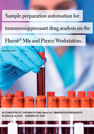 Sample prep. automation for immunosuppressant drug analysis on the Fluent® Mix and Pierce Workstation