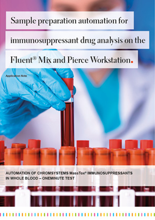 Sample preparation automation for immunosuppressant drug analysis on the Fluent® Mix and Pierce Workstation