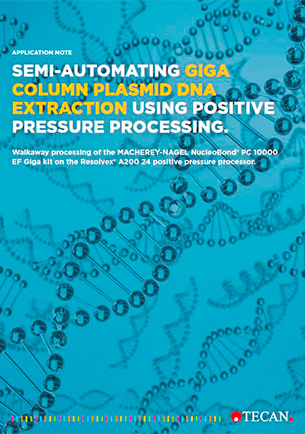 Semi-automating Giga column plasmid DNA extraction using positive pressure processing