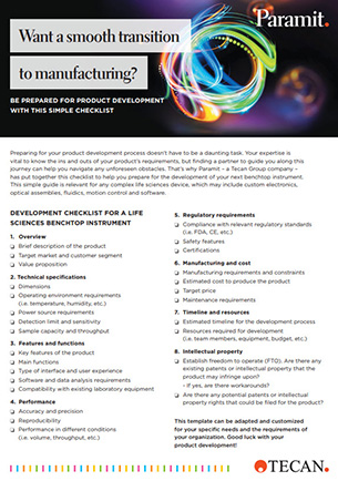 Want a smooth transition to manufacturing? Be prepared for product development with this simple checklist