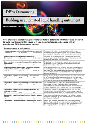 DIY vs Outsourcing. Building an automated liquid handling instrument.