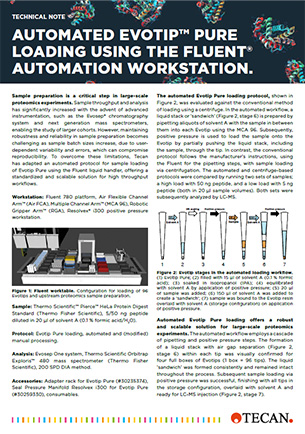 Automated Evotip™ Pure loading using the Fluent® Automation Workstation