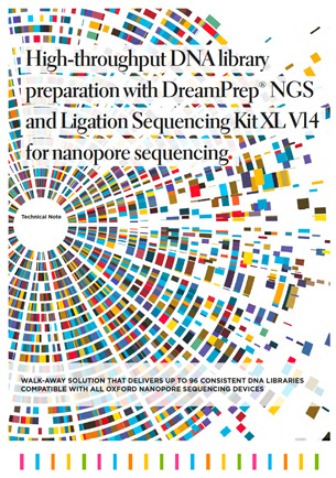 High-throughput DNA library preparation with DreamPrep® NGS and Ligation Sequencing Kit XL V14 for nanopore sequencing
